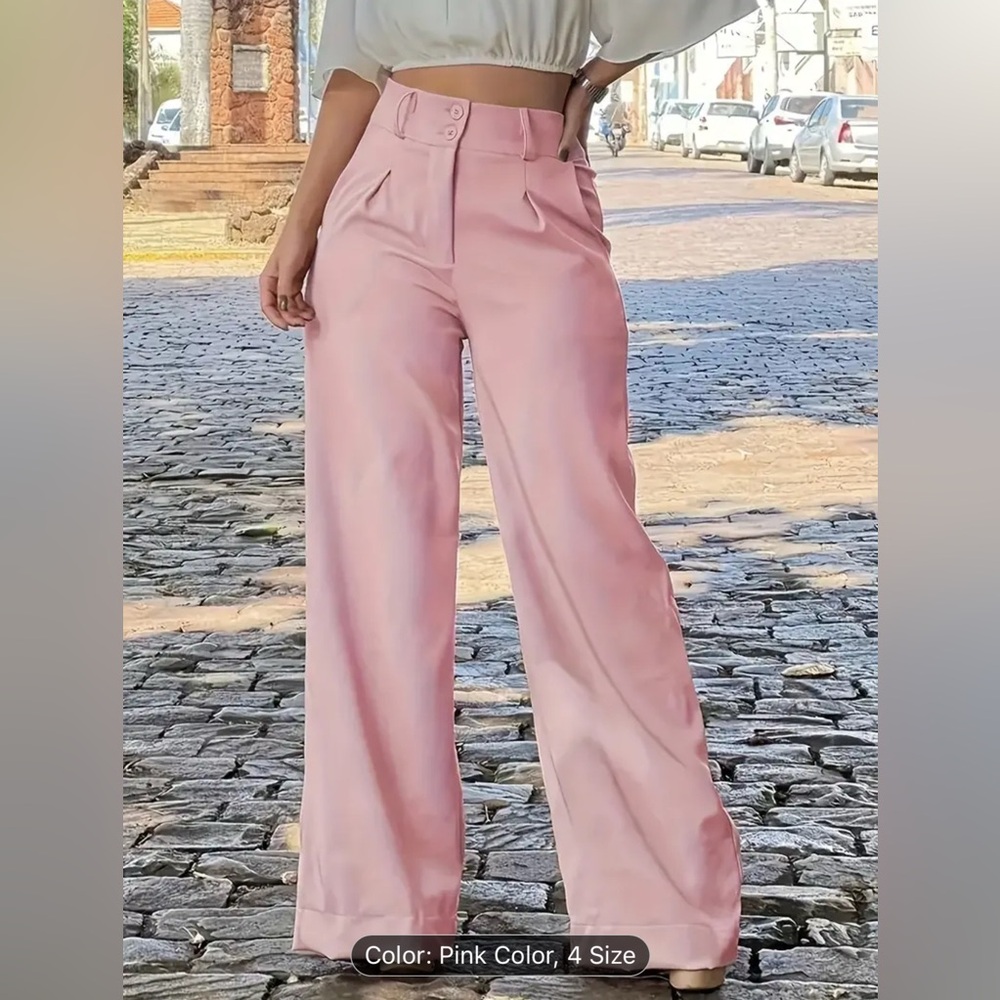 Casual High Waist Pants For Spring & Fall